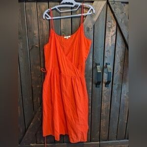 Madewell sicily cover up wrap dress, orange, XXL